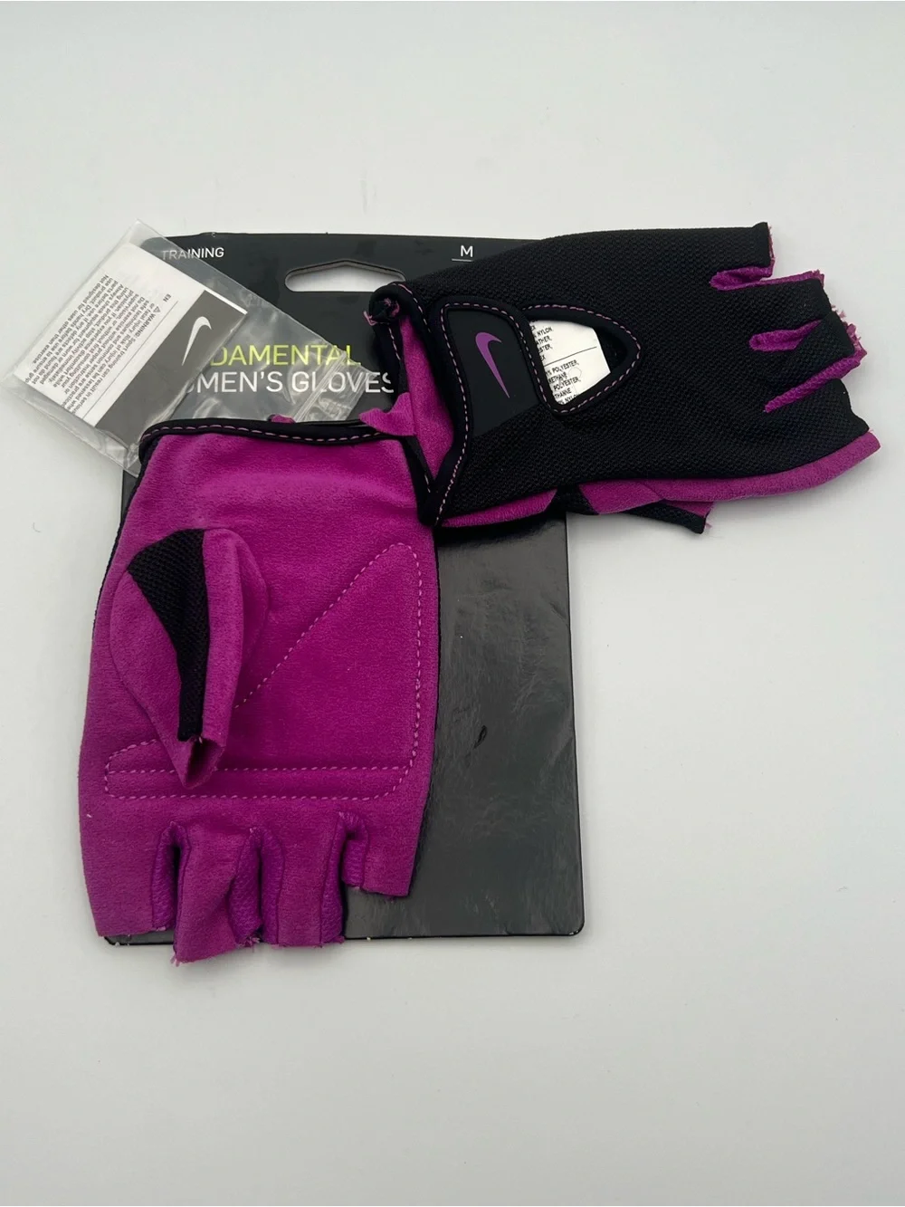 Nike Women's Fingerless Training Gloves - Magenta and Black
